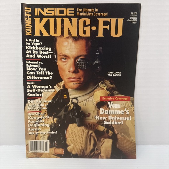 Inside kung fu  Magazine July 1992, Jean, Collector, Vintage, Karate, Mma, movie - Picture 1 of 3